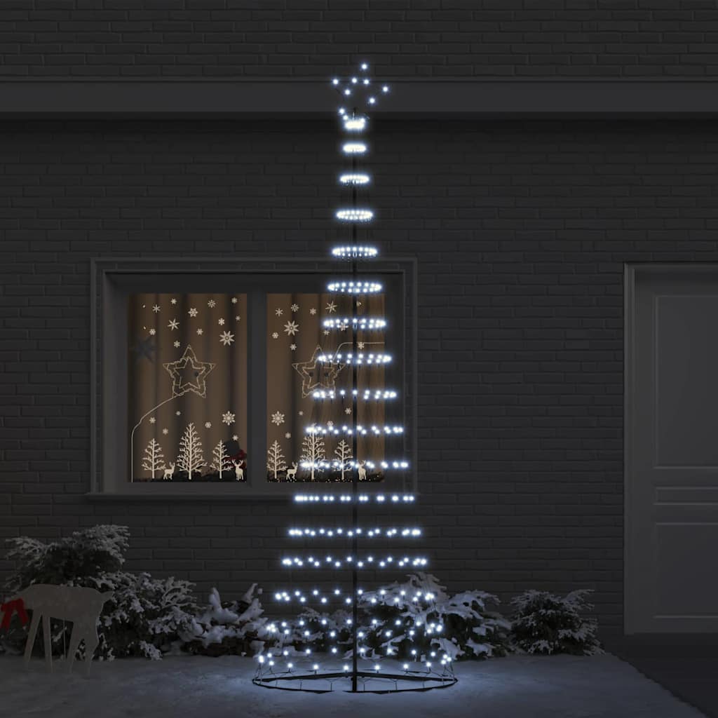 LED Christmas Tree Cool White 100.5 x 100.5 x 302.5 cm Metal